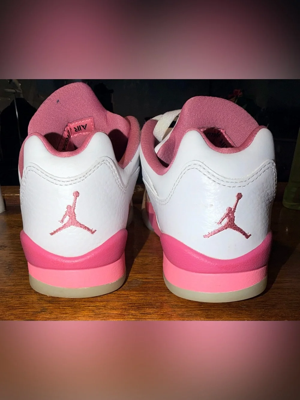 Jordan Air Jordan 5 Low GS White Pink Leather Sneakers Sz 6Y DX4390-116